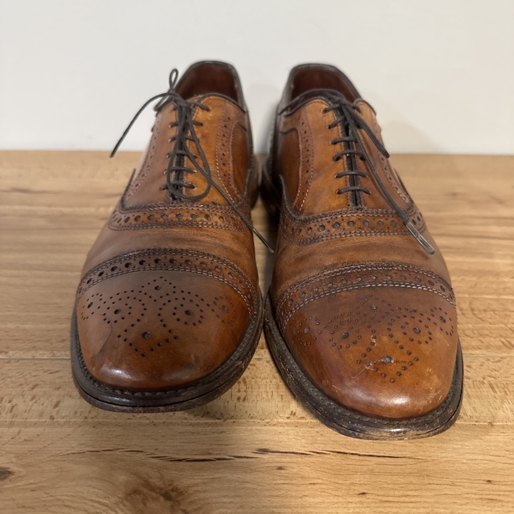 Allen Edmonds Mens 10 D Strand Walnut Brown Cap Toe Oxford Leather Dress Shoes - Picture 2 of 13